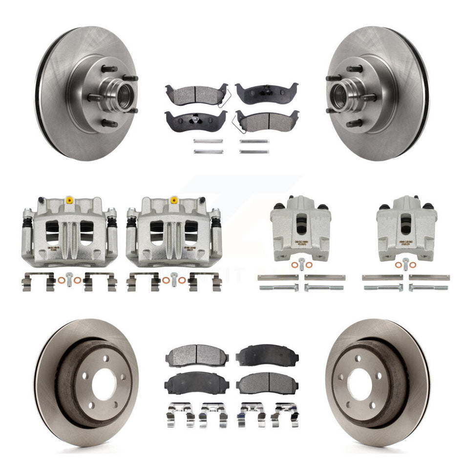 Front Rear Disc Brake Caliper Rotor Ceramic Pad Kit (10Pc) For 2010-2011 Ford Ranger RWD KC8-101329T