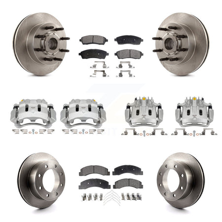 Front Rear Disc Brake Caliper Rotor & Ceramic Pad Kit (10Pc) For 2005 Ford Excursion RWD KC8-101331T