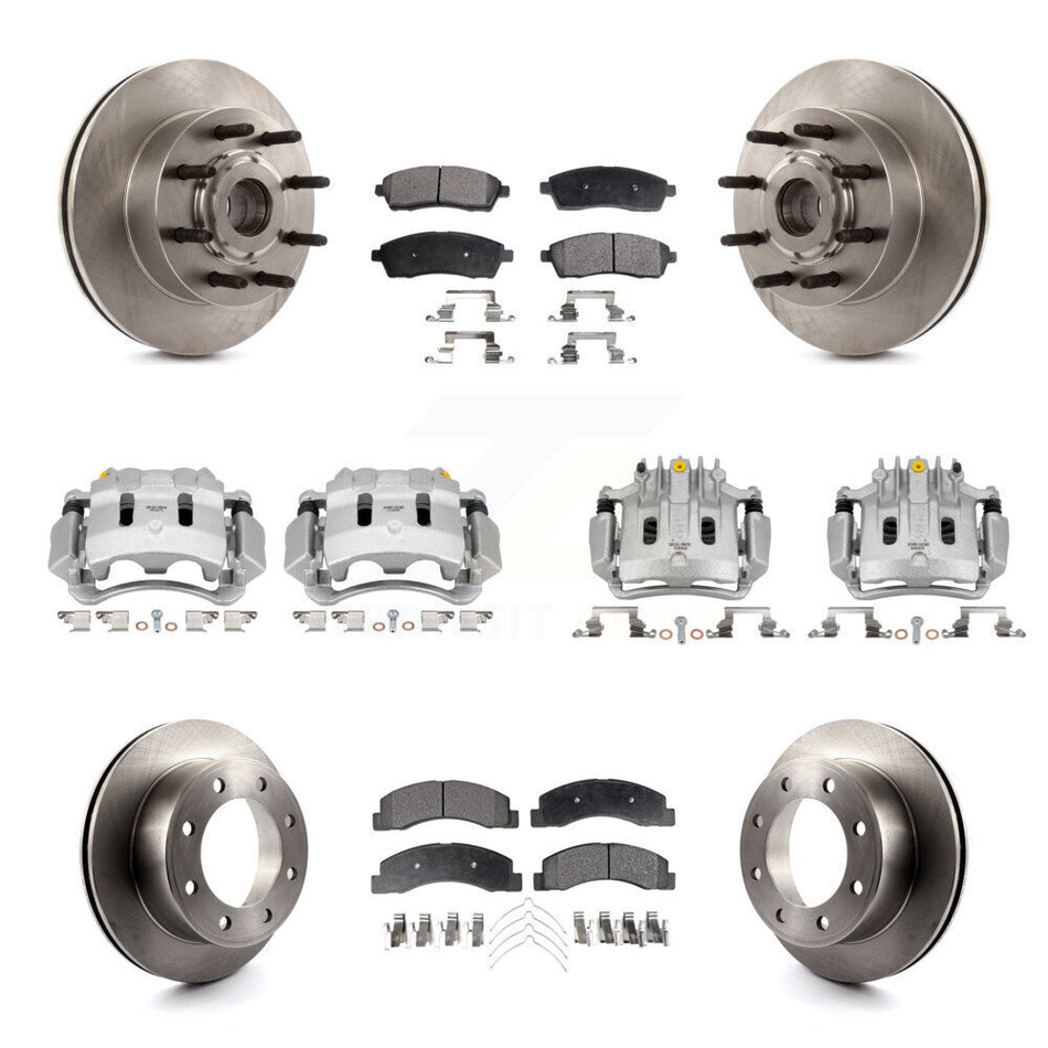 Front Rear Disc Brake Caliper Rotor & Ceramic Pad Kit (10Pc) For 2005 Ford Excursion RWD KC8-101331T