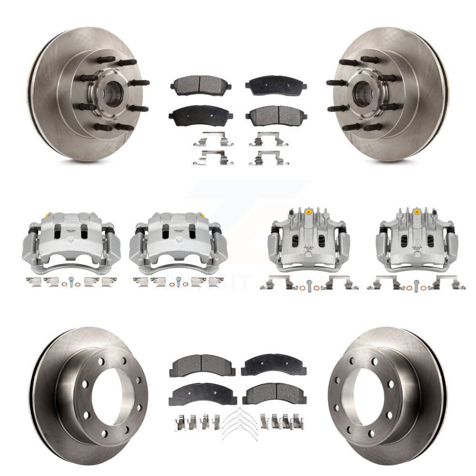 Front Rear Disc Brake Caliper Rotor & Ceramic Pad Kit (10Pc) For 2005 Ford Excursion RWD KC8-101331T