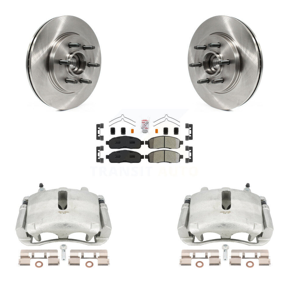 Front Disc Brake Caliper Rotors And Semi-Metallic Pads Kit For Ford F-150 Lincoln Mark LT With 6 Lug Wheels RWD KC8-101332N by Transit Auto