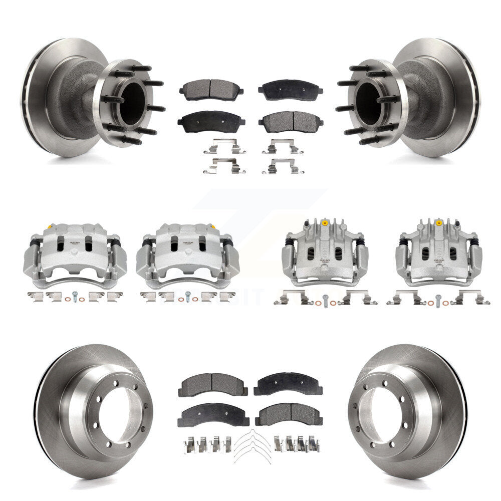 Front Rear Disc Brake Caliper Rotor And Ceramic Pad Kit (10Pc) For Ford F-350 Super Duty KC8-101332T
