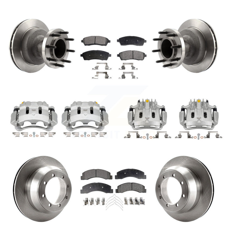 Front Rear Disc Brake Caliper Rotor And Ceramic Pad Kit (10Pc) For Ford F-350 Super Duty KC8-101332T