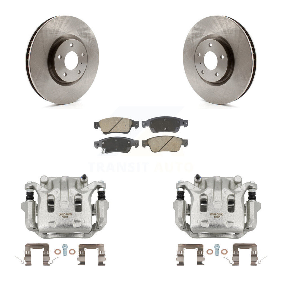 Front Brake Caliper Rotor & Ceramic Pad Kit For 09-13 INFINITI G37 With 1 Piston KC8-101334C