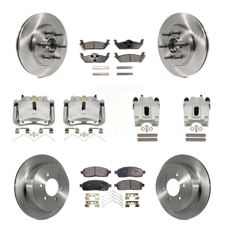 Front Rear Brake Caliper Rotor Ceramic Pad Kit (10Pc) For Ford F-150 Lincoln Mark LT RWD KC8-101334T