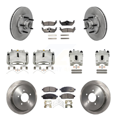 Front Rear Disc Brake Caliper Rotors And Ceramic Pads Kit (10Pc) For 2004 Ford F-150 RWD KC8-101335T