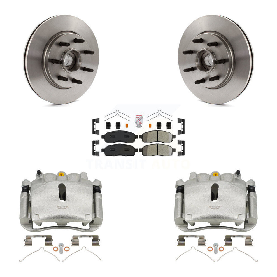 Front Disc Brake Caliper Rotors And Semi-Metallic Pads Kit For Ford F-150 Lincoln Mark LT RWD KC8-101336N
