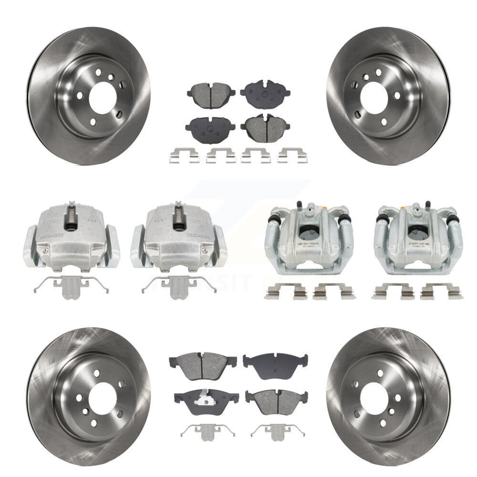 Front Rear Disc Brake Caliper Rotor And Semi-Metallic Pad Kit (10Pc) For BMW 528i xDrive KC8-101336S