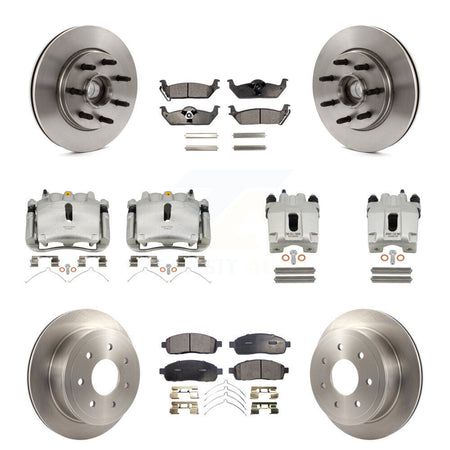Front Rear Brake Caliper Rotor Ceramic Pad Kit (10Pc) For Ford F-150 Lincoln Mark LT RWD KC8-101336T