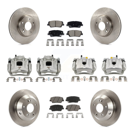 Front Rear Brake Caliper Rotor & Ceramic Pad Kit (10Pc) For Hyundai Santa Fe Kia Sorento KC8-101337C