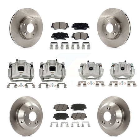 Front Rear Brake Caliper Rotor & Ceramic Pad Kit (10Pc) For Hyundai Santa Fe Kia Sorento KC8-101338C
