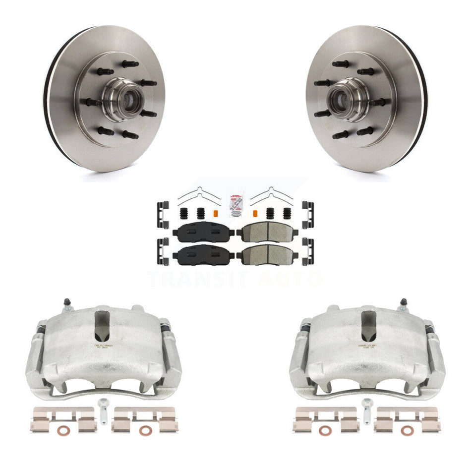 Front Disc Brake Caliper Rotors And Semi-Metallic Pads Kit For 2004 Ford F-150 RWD With 7 Lug Wheels 11th Digit Of Vin Is C KC8-101338N by Transit Auto