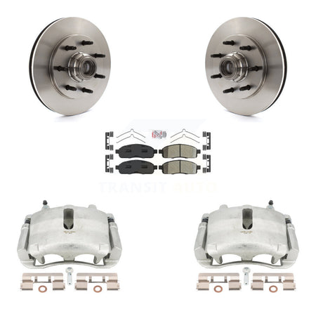 Front Disc Brake Caliper Rotors And Semi-Metallic Pads Kit For 2004 Ford F-150 RWD With 7 Lug Wheels 11th Digit Of Vin Is C KC8-101339N by Transit Auto