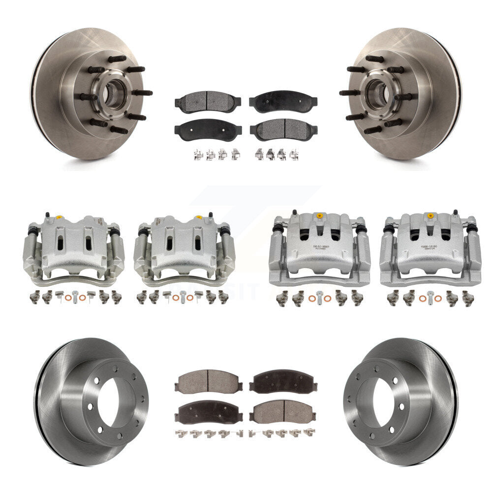 Front Rear Brake Caliper Rotors & Ceramic Pad Kit (10Pc) For Ford F-250 Super Duty F-350 KC8-101339T