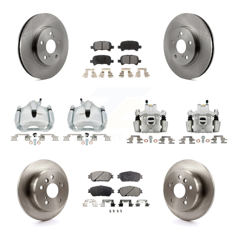Front Rear Disc Brake Caliper Rotors And Ceramic Pad Kit (10Pc) For Toyota Solara Avalon KC8-101343T