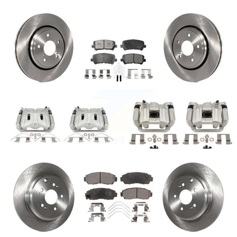 Front Rear Disc Brake Caliper Rotor & Ceramic Pad Kit (10Pc) For 2015-2017 Honda Odyssey KC8-101345T