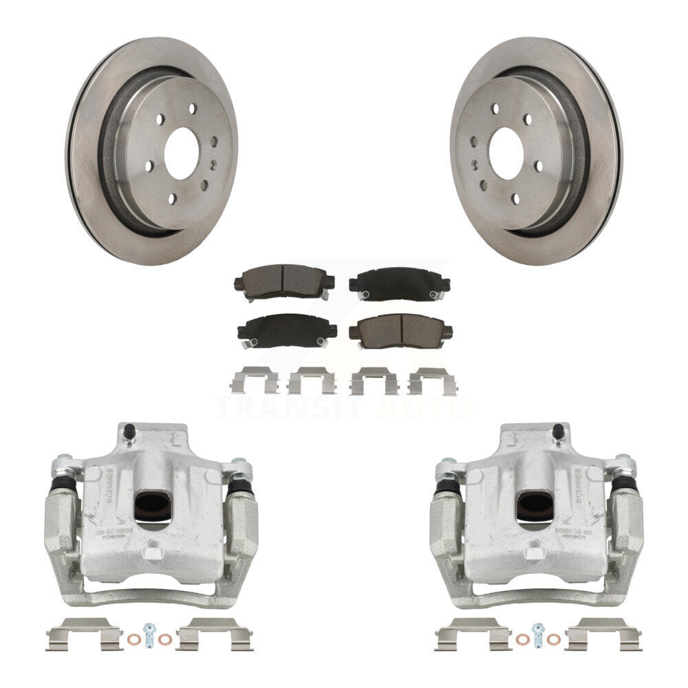 Rear Disc Brake Caliper Rotors And Ceramic Pads Kit For Cadillac XTS KC8-101346C
