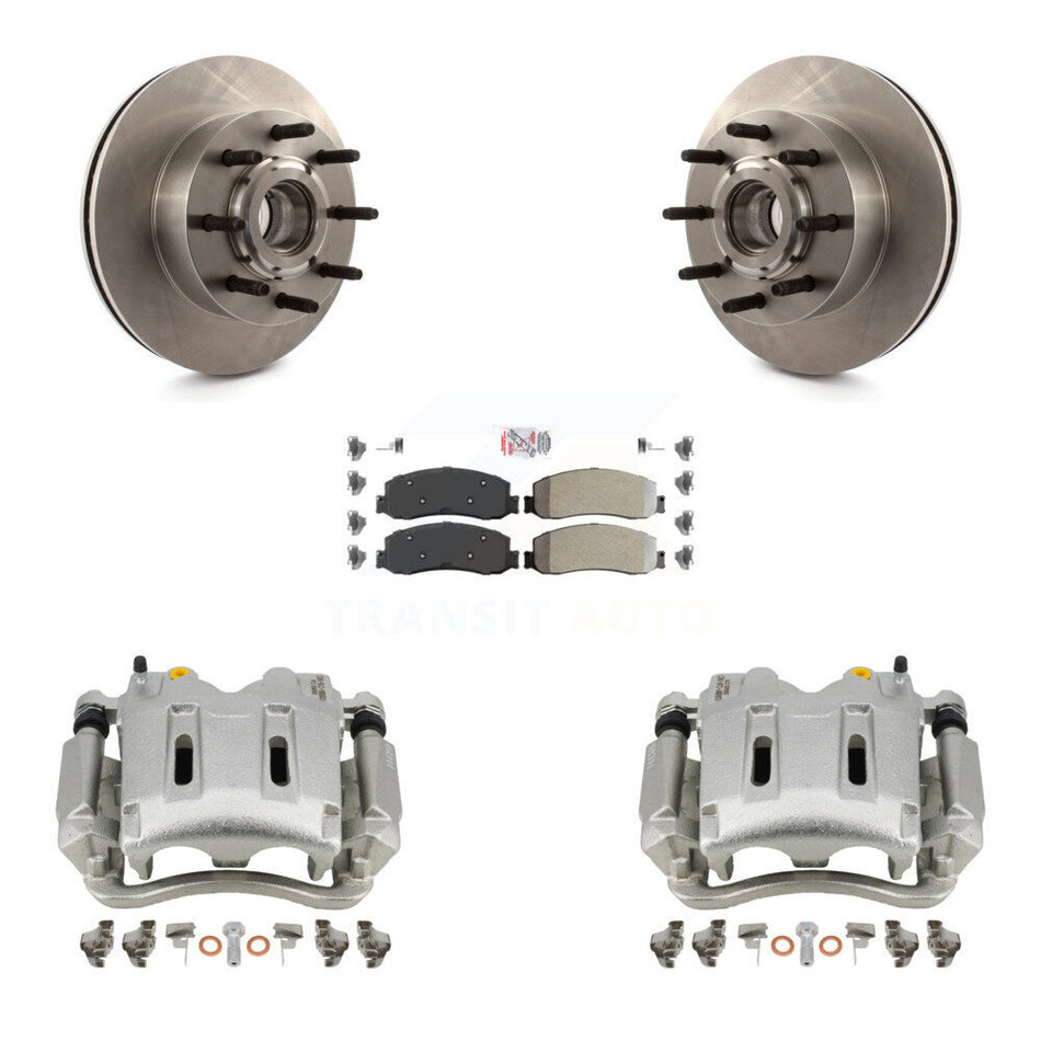 Front Disc Brake Caliper Rotors And Semi-Metallic Pads Kit For Ford F-250 Super Duty F-350 RWD KC8-101346N