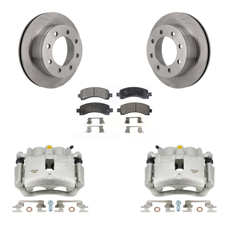 Rear Disc Brake Caliper Rotors And Semi-Metallic Pads Kit For GMC Savana 2500 KC8-101346P