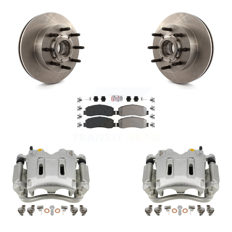 Front Disc Brake Caliper Rotors And Semi-Metallic Pads Kit For Ford F-250 Super Duty F-350 RWD KC8-101347N