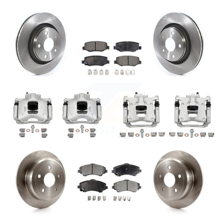 Front Rear Disc Brake Caliper Rotors And Ceramic Pads Kit (10Pc) For Jeep Wrangler KC8-101347T