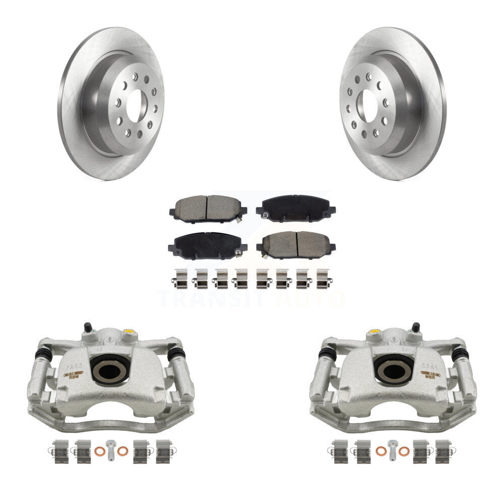 Rear Disc Brake Caliper Rotors And Ceramic Pads Kit For 2018-2020 Jeep Wrangler Rubicon KC8-101348C