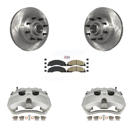 Front Brake Caliper Rotors & Ceramic Pad Kit For Ford E-350 Super Duty E-250 E-150 E-450 KC8-101348N