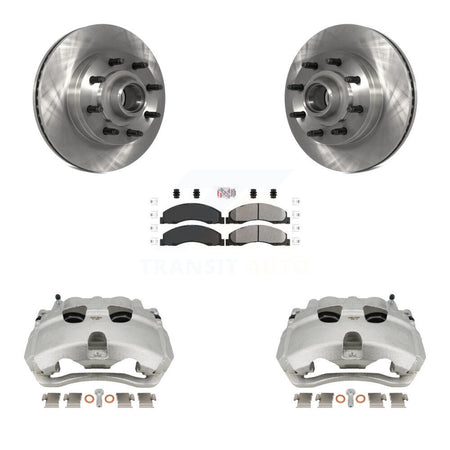 Front Brake Caliper Rotors & Semi-Metallic Pad Kit For Ford E-350 Super Duty E-250 E-150 KC8-101349N