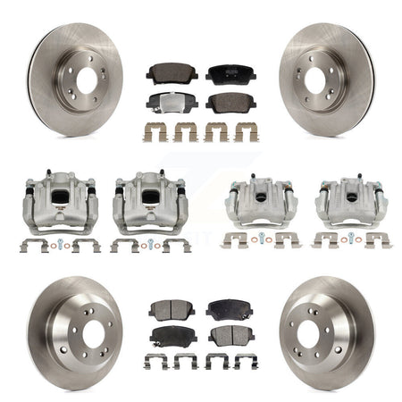 Front Rear Brake Caliper Rotor And Semi-Metallic Pad Kit (10Pc) For Hyundai Santa Fe Kia KC8-101349P
