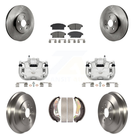 Front Rear Brake Caliper Rotor Drum Semi-Metallic Pad Kit (8Pc) For 13-17 Chevrolet Trax KC8-101349S