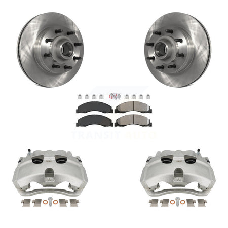 Front Brake Caliper Rotors & Semi-Metallic Pad Kit For Ford E-350 Super Duty E-250 E-150 KC8-101350N