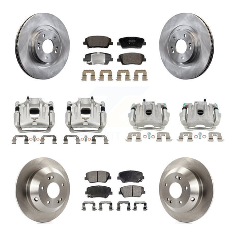 Front Rear Brake Caliper Rotor & Semi-Metallic Pad Kit (10Pc) For Hyundai Santa Fe Sport KC8-101351P