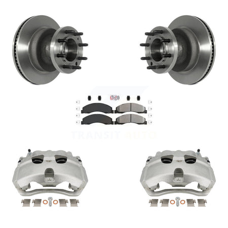 Front Disc Brake Caliper Rotor And Semi-Metallic Pad Kit For Ford E-350 Super Duty E-450 KC8-101352N