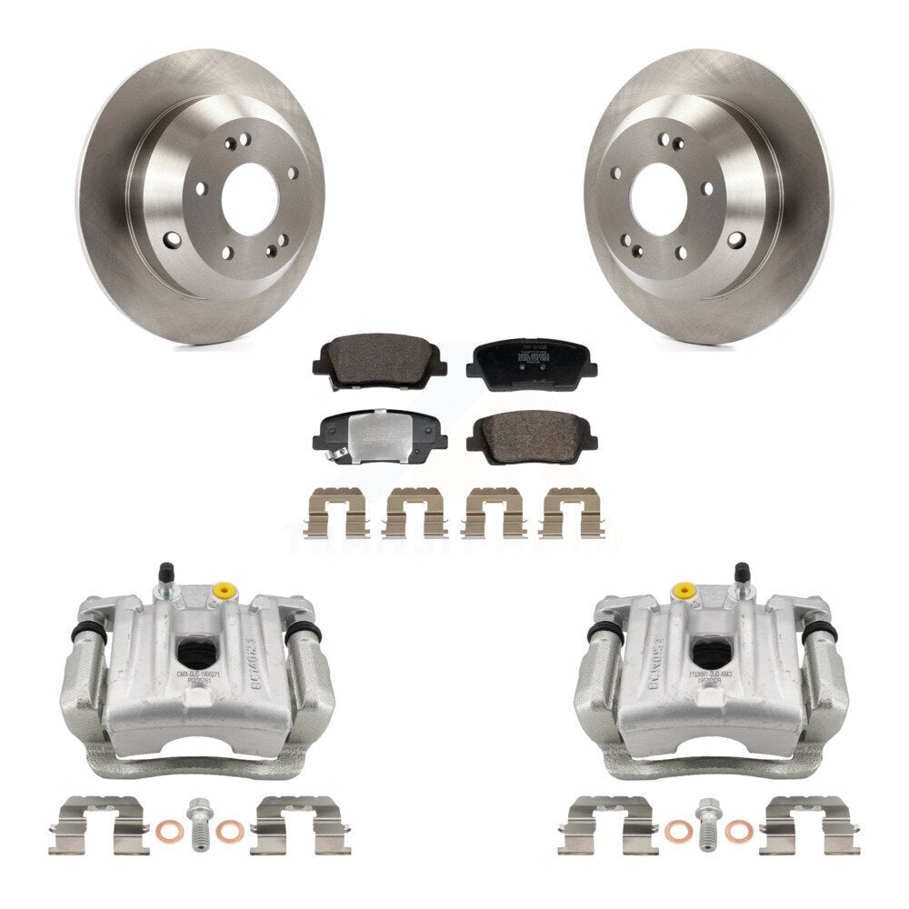 Rear Disc Brake Caliper Rotor And Semi-Metallic Pad Kit For Hyundai Santa Fe Kia Sorento KC8-101352P