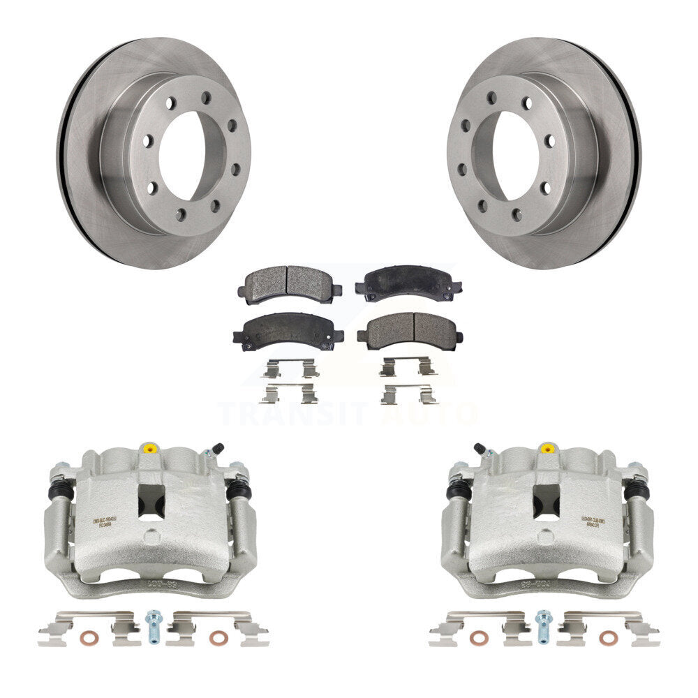Rear Disc Brake Caliper Rotors And Ceramic Pads Kit For GMC Savana 2500 KC8-101354T