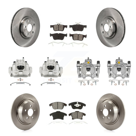 Front Rear Disc Brake Caliper Rotors And Semi-Metallic Pads Kit (10Pc) For Lincoln MKZ KC8-101355S