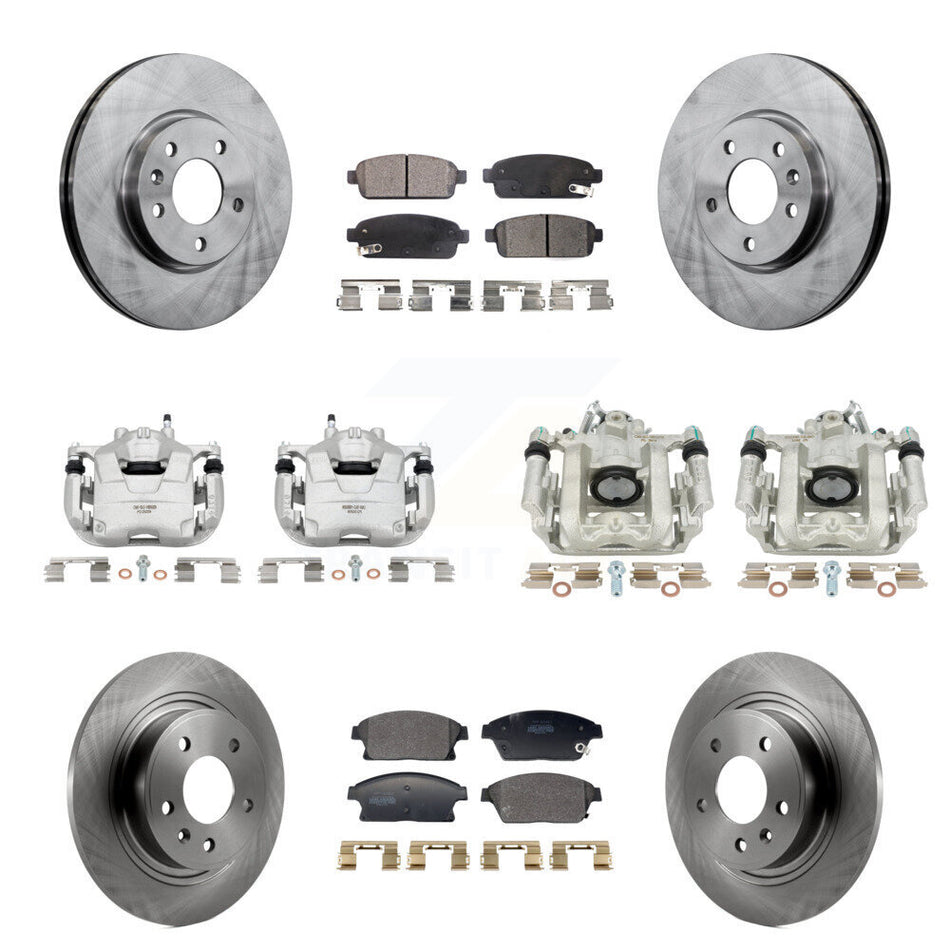 Front Rear Brake Caliper Rotors Semi-Metallic Pad Kit (10Pc) For Chevrolet Cruze Orlando KC8-101356P