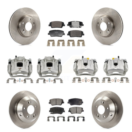 Front Rear Brake Caliper Rotor & Ceramic Pad Kit (10Pc) For Hyundai Santa Fe Kia Sorento KC8-101356T