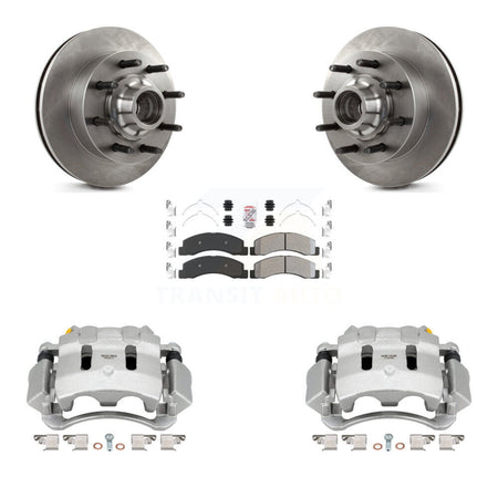 Front Disc Brake Caliper Rotor And Semi-Metallic Pad Kit For Ford F-350 Super Duty F-250 KC8-101357N