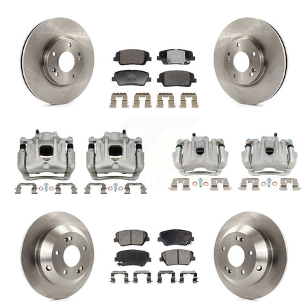 Front Rear Brake Caliper Rotor & Ceramic Pad Kit (10Pc) For Hyundai Santa Fe Kia Sorento KC8-101357T