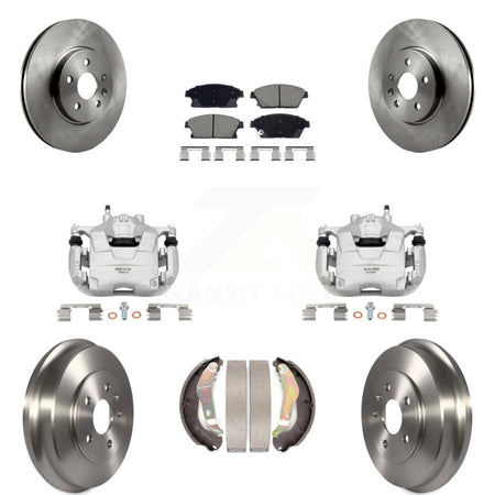 Front Rear Brake Caliper Rotors Drum Ceramic Pads Kit (8Pc) For 2013-2017 Chevrolet Trax KC8-101358C
