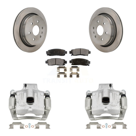 Rear Disc Brake Caliper Rotors And Semi-Metallic Pads Kit For Cadillac XTS KC8-101358P