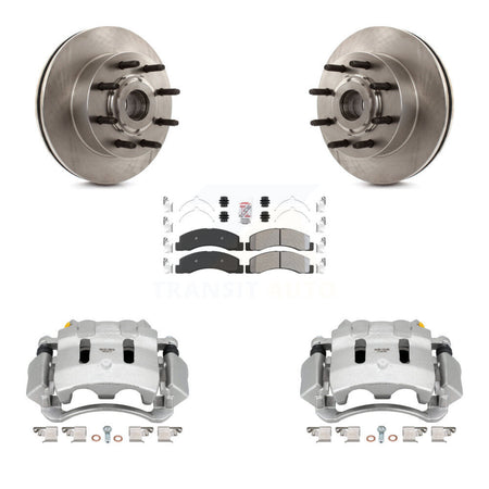 Front Disc Brake Caliper Rotors And Semi-Metallic Pads Kit For 2005 Ford Excursion RWD KC8-101359N