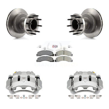 Front Disc Brake Caliper Rotors And Semi-Metallic Pads Kit For Ford F-350 Super Duty KC8-101360N