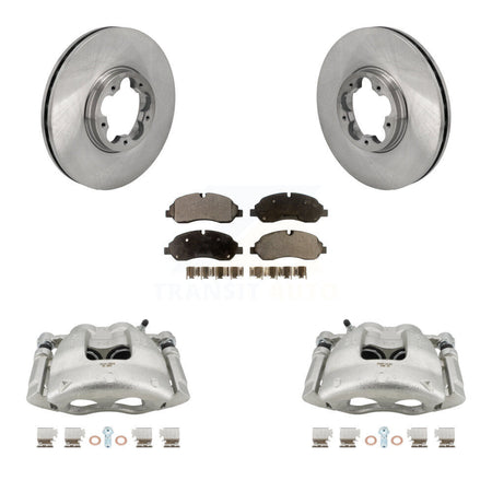 Front Disc Brake Caliper Rotors & Semi-Metallic Pad Kit For Ford Transit-250 Transit-150 KC8-101360P
