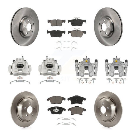 Front Rear Disc Brake Caliper Rotors And Ceramic Pads Kit (10Pc) For Lincoln MKZ KC8-101362C