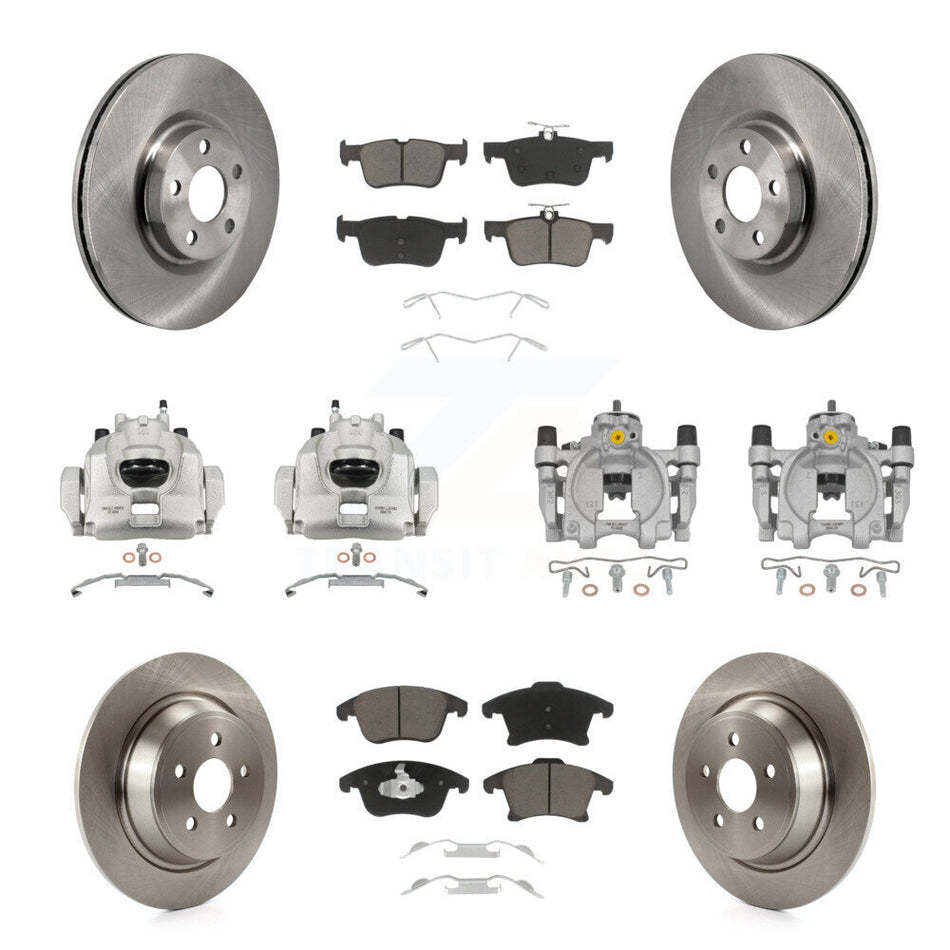 Front Rear Disc Brake Caliper Rotors And Ceramic Pads Kit (10Pc) For Lincoln MKZ KC8-101362C