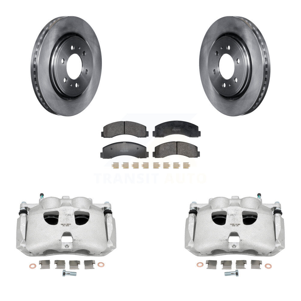 Front Brake Caliper Rotors & Semi-Metallic Pad Kit For Ford Expedition Lincoln Navigator KC8-101362P