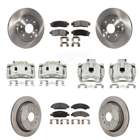 Front Rear Brake Caliper Rotor Ceramic Pad Kit (10Pc) For Cadillac XTS With 6 Lug Wheels KC8-101362T