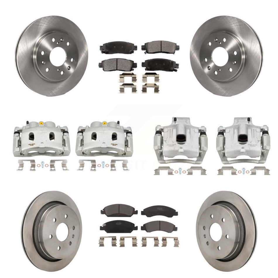 Front Rear Brake Caliper Rotor Ceramic Pad Kit (10Pc) For Cadillac XTS With 6 Lug Wheels KC8-101362T